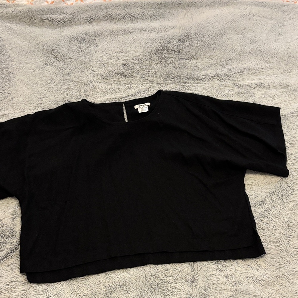 DKNY Black Cropped Top